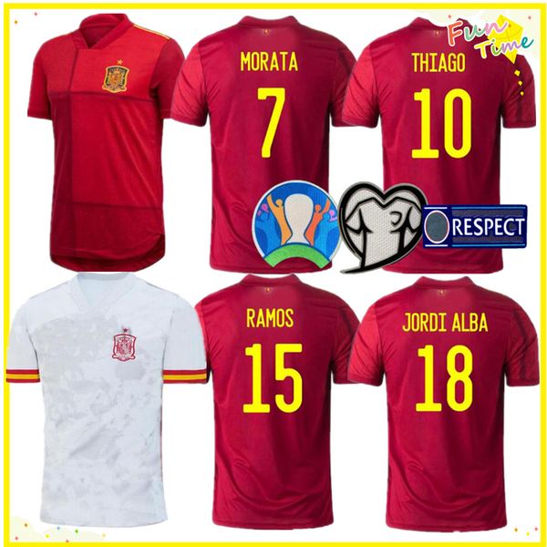 

2020 spain home away soccer jersey asensio morata isco iniesta paco alcacer thiago football man and kids kit shirts, Black;yellow