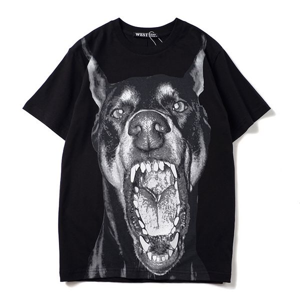 

2020 men's designer summer t-shirt fashion giant dog short-sleeved t-shirt loose men's and women's shirt short-sleeved size s, White;black