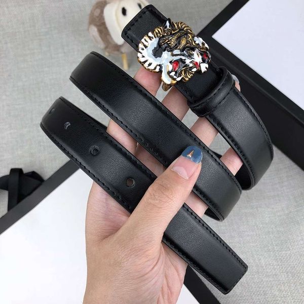 

tiger head designer belts luxury belt for mens woman fashion belts casual brand logo smooth buckle 2 colors width about 24mm high quality, Black;brown