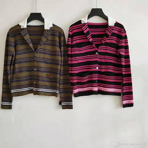 

409 2019 летний бренд тот же стиль свитер кардиган панелями лацкан шеи с длинным рукавом обычная выпускная мода женская одежда цянь, White;black