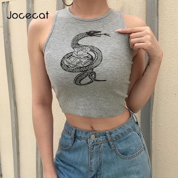 

women's tanks & camis snake pattern women bralette crop sleeveless fashion 2021 summer skinny slim party tank activewear, White