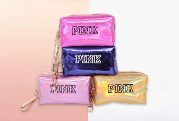 

Pink la er co metic bag large capacity to torage bag waterproof portable mini coin pur e co metic ca e 50pc dhl hipping