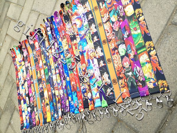 

10pcs/20pcs/50pcs/100pcs anime ball mix lanyard neck strap lanyard mobile phone key chain id badge key chain, Silver