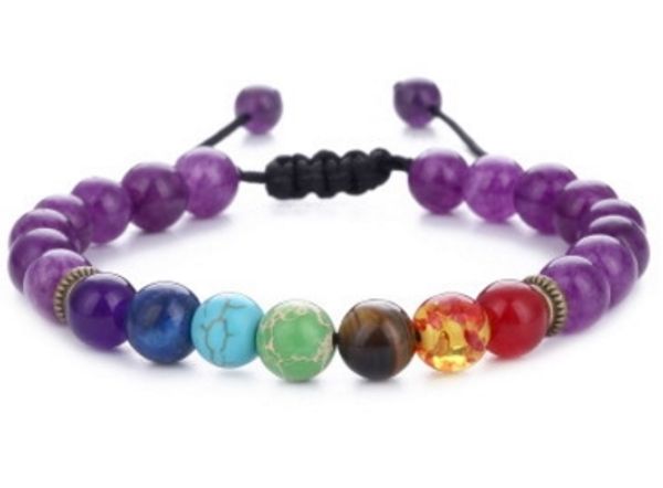 

8mm rope chakra healing balance reiki buddha prayer yoga bracelet onyx stone 5hn34 adjusted ball bead macrame bangles, Golden;silver