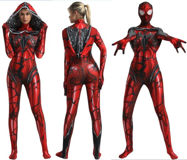 

venom gwen stacy spider costume cosplay scarlet blood gwen stacy cosplay zentai suit costume, Black