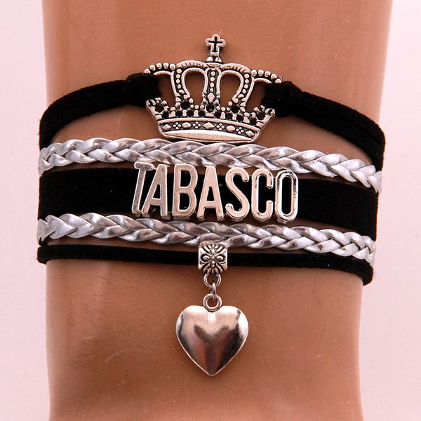 

infinity love tabasco bracelet bangles heart charm braided pu leather bracelets crown jewelry for women men drop shipping, Golden;silver