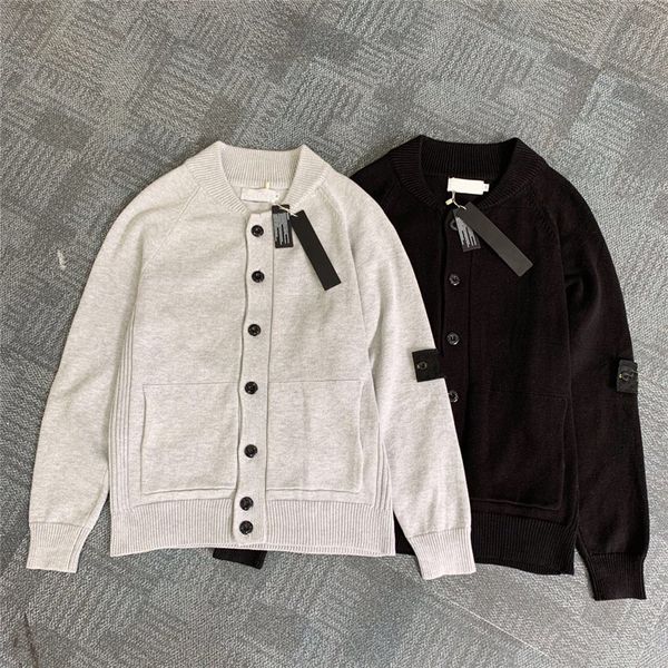 

winter 19ss company sweater mens designer sweater brand classic mens sweatshirts long sleeve si button sweatshirts letter printed b101546t, Black