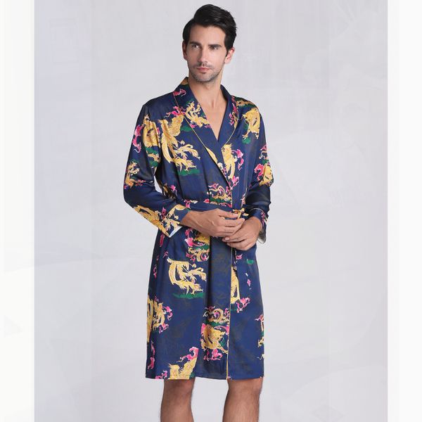 

шелковый банный халат шелковистое платье мужчины кимоно роскошный мужской халат сон wearman мужской халат с длинным рукавом ночная рубашка х, Black;brown