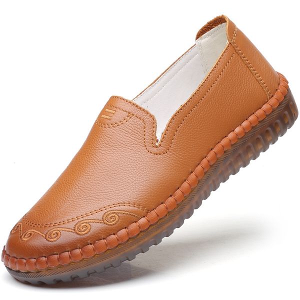

new style love women's shoes genuine leather korean-style round-toe soft-sole airline stewardess work shoes soft bottom pregnant, Black