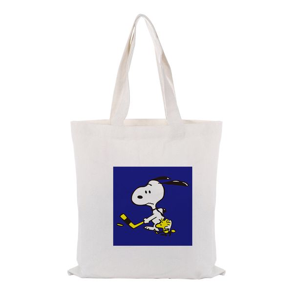 

cute cartoon dog handbag canvas tote bag custom print logo text diy eco ecologicas reusable shopping bag recycle daily use