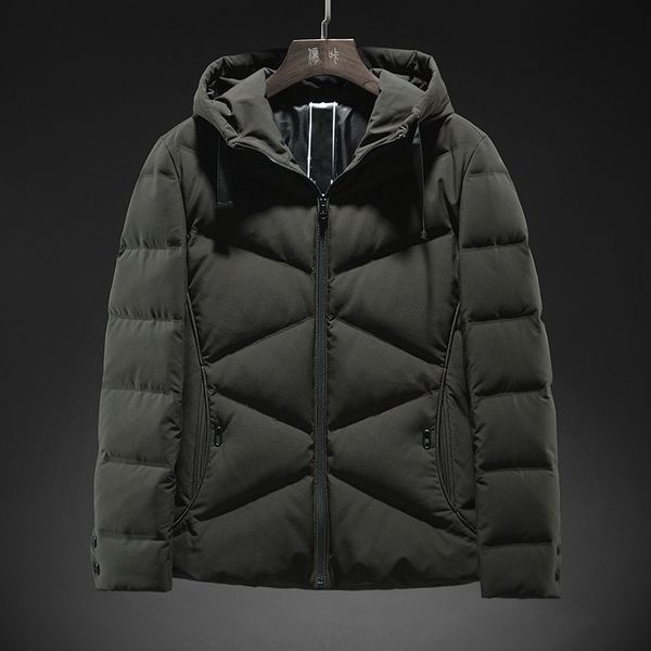 

winter down coats mens 90% white duck down padded jackets men new hooded down parkas outwear male thick overcoat, Black