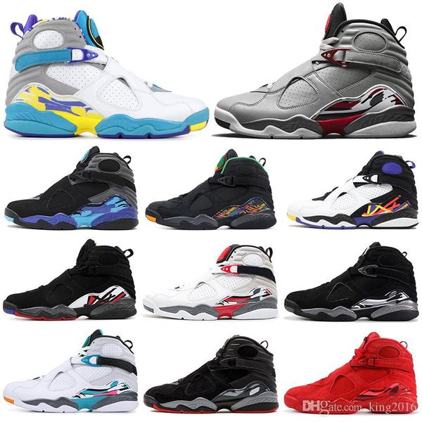 

aqua 8 8s men basketball shoes reflective bugs bunny chrome valentines day 3peat playoff raid mens trainer sports sneaker 7-13