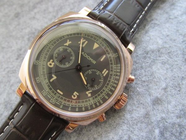 

45mm ограниченного тираж men watch руководство ручного завод механического кожаный ремешок waterproof sapphire хроно хронограф работает watc, Slivery;brown