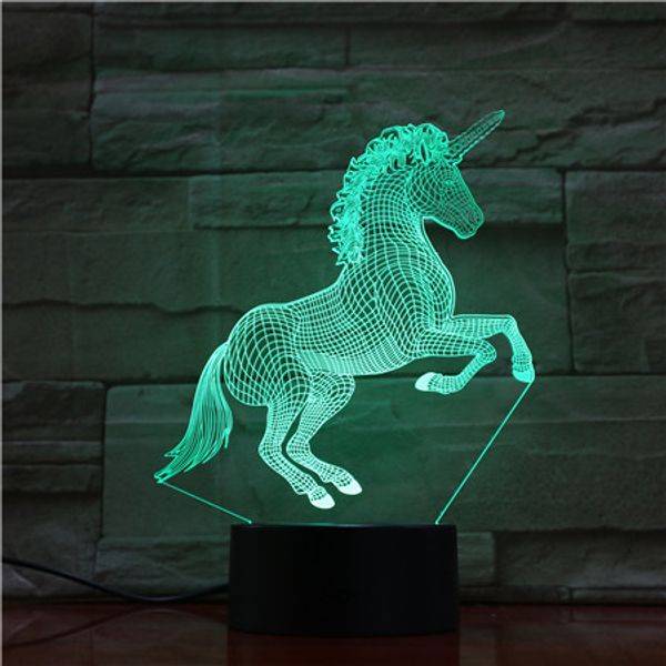 

novelly unicorn 3d led night light desk lamp birthday gift 7 change color room decor lustre holiday girlfriend kids toys