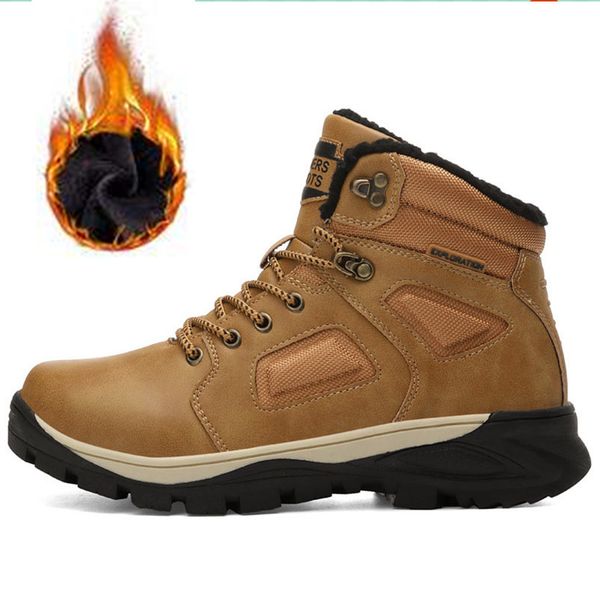 

new men boots high black winter outdors winter shoes men warm shoes casual big size fashion