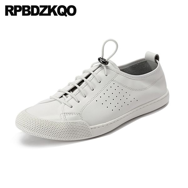 

real leather cow skin white men shoes italy brand summer skate breathable sneakers trainers italian casual genuine, Black