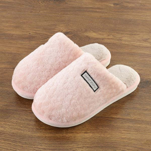 

2019 new cotton slippers women autumn and winter indoor soft bottom non-slip plus velvet warm couples home slippers, Black