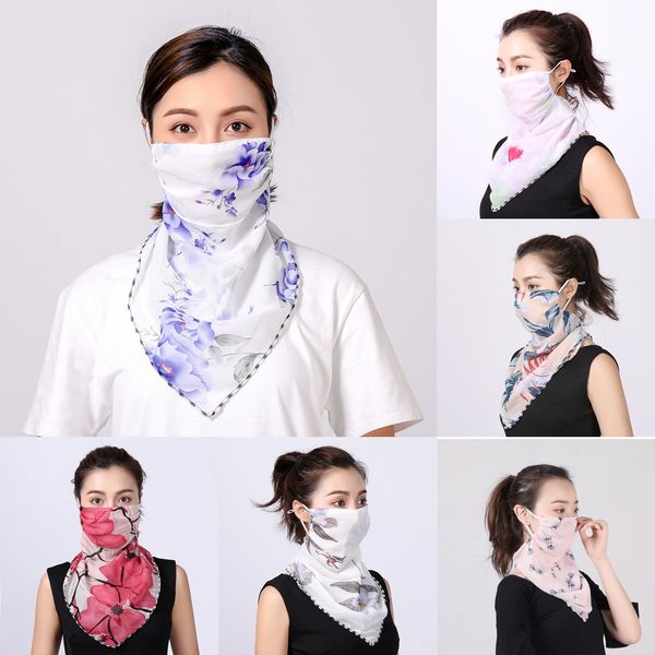 

ppgjm sport riding hiking mask scarf cycling triangle scarf silk anti-uv bandana neck face cover for fishing running face hairband, Black