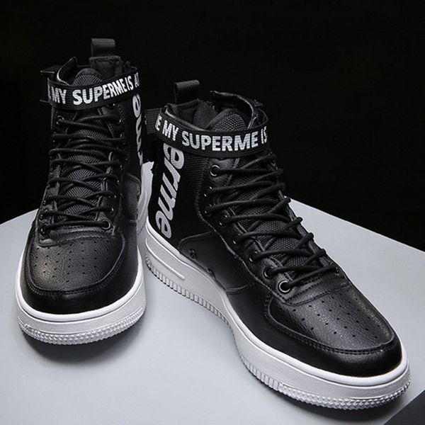 

fashion brand sup mens designer sneakers trainers shoes running shoes for mens runners flats pu leather brand racer luxury shoes t05, Black