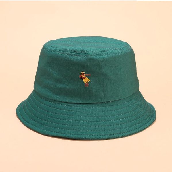 

2019 creative embroidery bucket hat foldable rose bob cap hip hop gorros men summer caps panama fishing bucket hat, Blue;gray