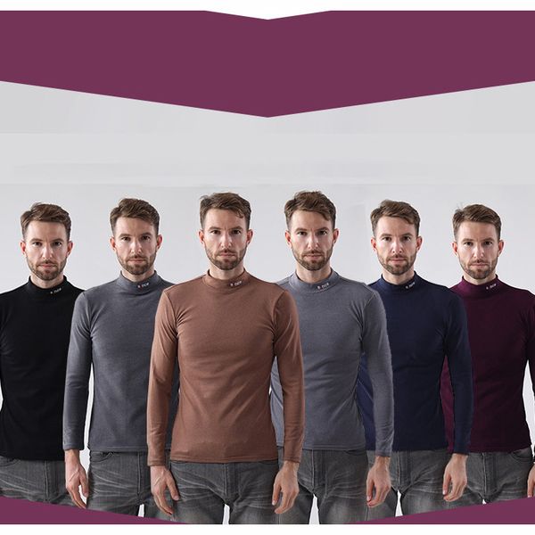 

mens конструктора кофта с длинным рукавом рубашки основывая youth solid color tops тощего thermal top 2020 spring autumn new fashion style, White;black