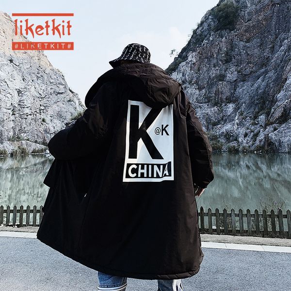 

liketkit men's winter jackets streetwear 2019 mens japanese harjuku black thick long coat male hip hop fashion oversized outwear
