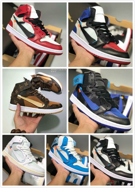 

2020 new style color scotts x 1 high og mid basketsball shoes royal banned bred off black white men 1s shoes for resale 40-46