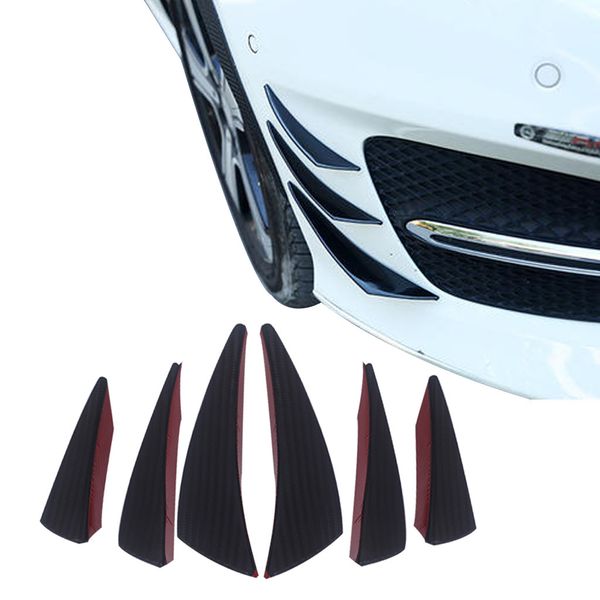 

6 x carbon fiber spoilers universal carbon fiber car/auto front bumper fins spoiler canards refit universal fit for most car#y30