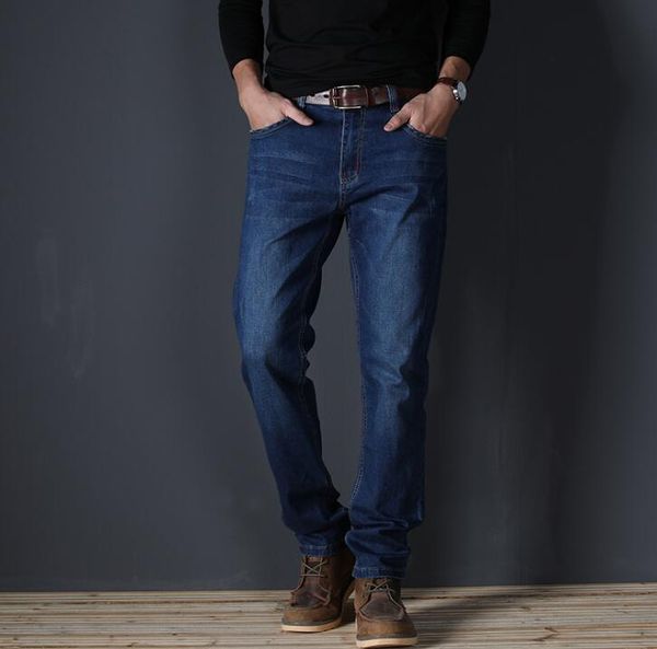 

men's jeans 2021 autumn thin stretch for men causal long pants male 2pcs a lot, Blue