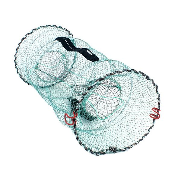 

4 layer multifilament fishing net portable bait shrimp cage automatic folding crab lobster mud fishing tool new
