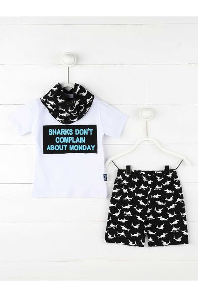 

White Summer Baby Boy 3 PCs Set