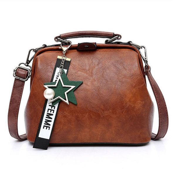 

women handbag leather shoulder bag female doctor crossbody hand totes star pendant tassel rivets casual famous brand women bags t200102