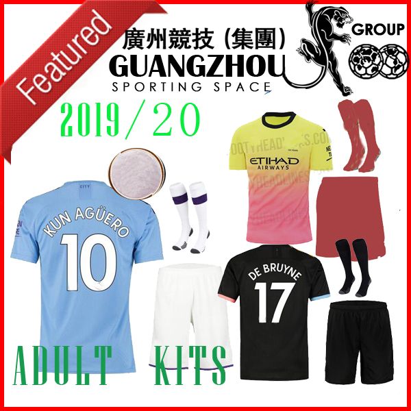 

19 20 kun aguero 10 occer jer ey home away kit 2019 18 manche ter terling ane mahrez ilva de bruyne third city football hirt