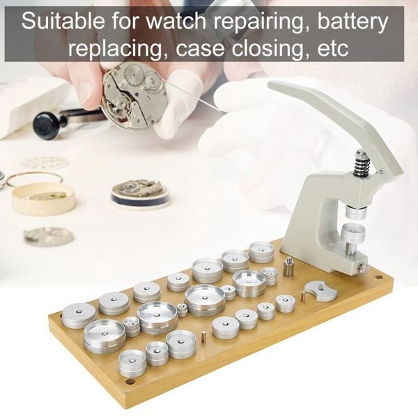 

5500-a watch repair tool back case press machine with 25 dies battery replacement tool