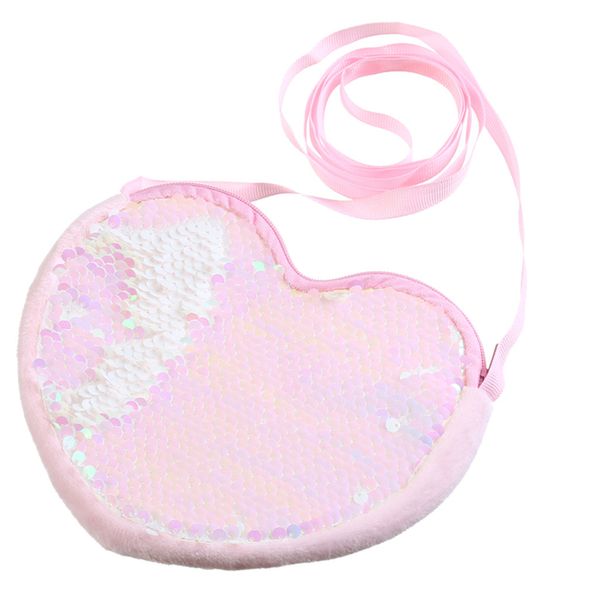 

korea children cartoon holographic jelly love purse women cute pink heart shape wallet small girl's coin bag mini handbag #t10p, White