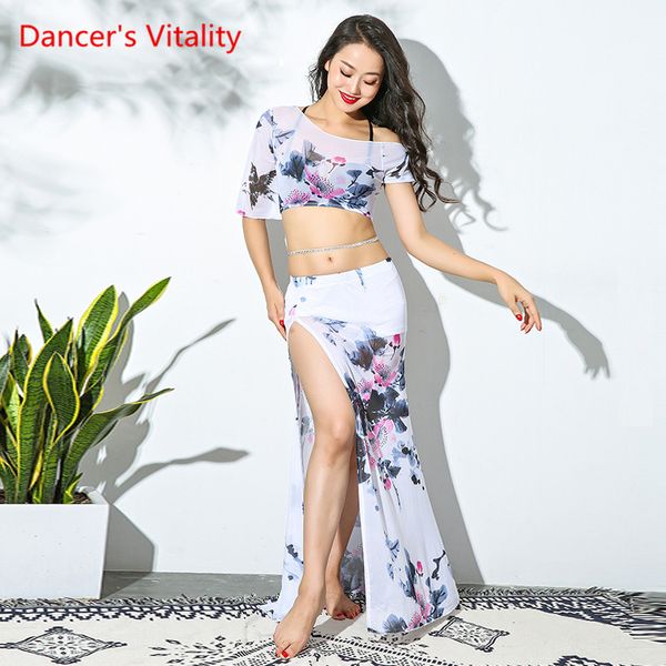 

women's mesh belly costume dancing long suit dancer performance show clothes pink white delivery, Black;red