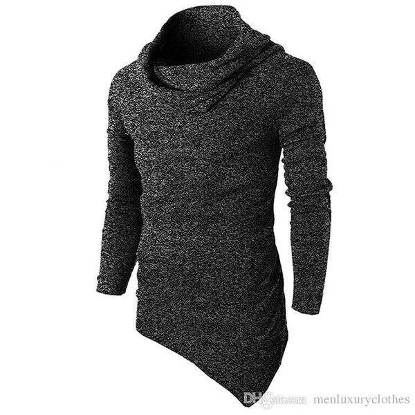 

male simple bottoming tshirts turtleneck pocket solid long fashion tees clothing, White;black