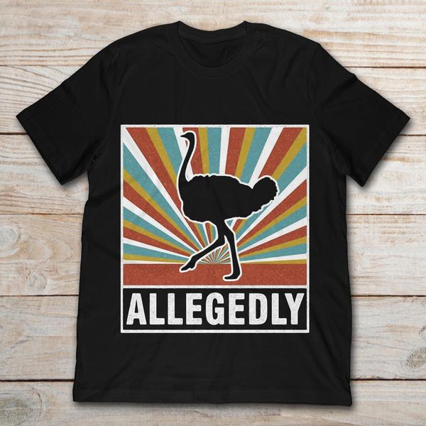 

brand allegedly ostrich vintage t-shirt 2019 men's short sleeve t-shirt, White;black
