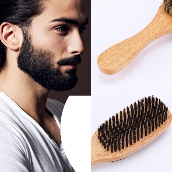 

bellylady wood handle men beard brush double-sided face hair brush male face message shaving, Silver