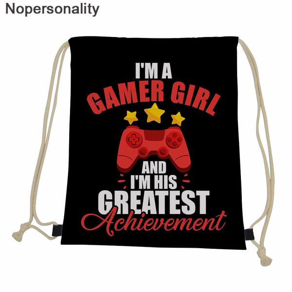 

nopersonality waterproof bags kids men's drawstring bag game over printing big draw string bags custom your logo/image backpack