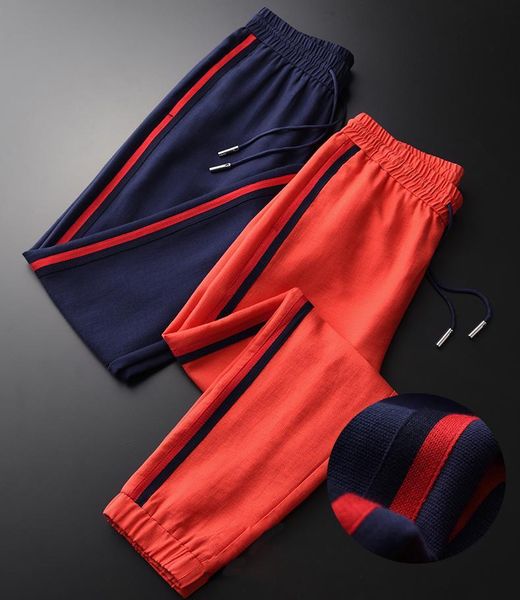 

minglu leisure sports pants man luxury lyocell blending fabric pencil pants plus size 3xl 4xl slim fit elastic waist men pants v200414, Black
