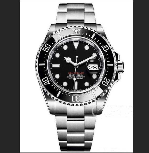 

горячие высококачественные мужские часы новые дайвинг sea-dweller 43мм автоматическое движение стреловидности механические часы керамический, Slivery;brown