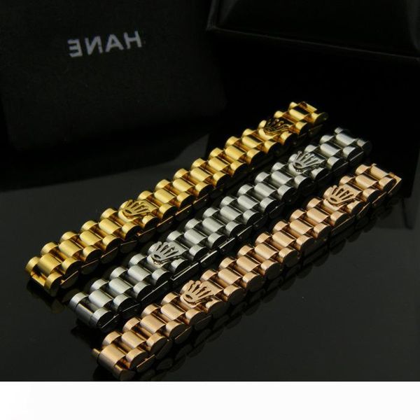 

new arrival 316l titanium steel bracelet with crown design in 17.5cm-19.5cm length adjustable size for women and man jewelry ship, Golden;silver