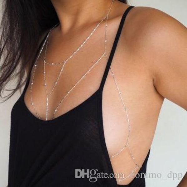 

2018 body bra chain women gold silver chest waist belly chains for female fashion beach bodychain jewelry