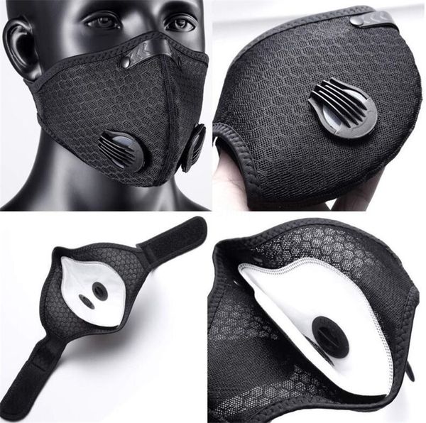 

ship 100 1pcs face mouth mask anti pm2.5 particle mask 5-layer mask #qa198, Black