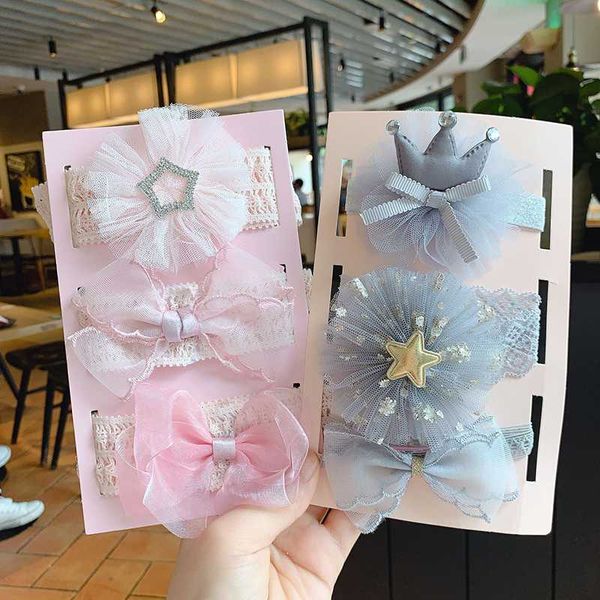 

3pcs/set lovely baby headband bow lace flower baby girl headbands infant haarband turban cartoon girl hair accessories, Slivery;white