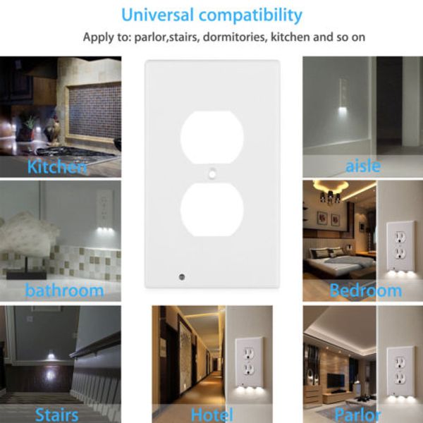 

us plug night angel wall outlet cover plate plug cover with led lights panel light hallway bathroom