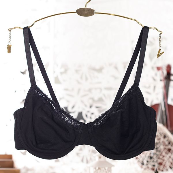 

bra pure color cotton sweat breathable super comfortable simple natural bra, Red;black