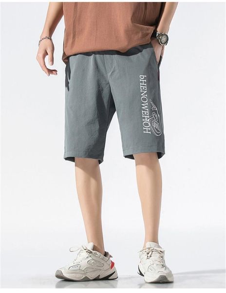 

color knee length clothing sports loose drawstring pocket shorts clothes mens designer letter print summer pants pure, Black