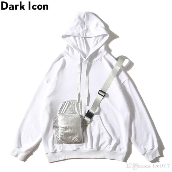 

dark icon print front pocket men's hoodie with messenger bag hip hop hoodie men hooded man streetwear clothing